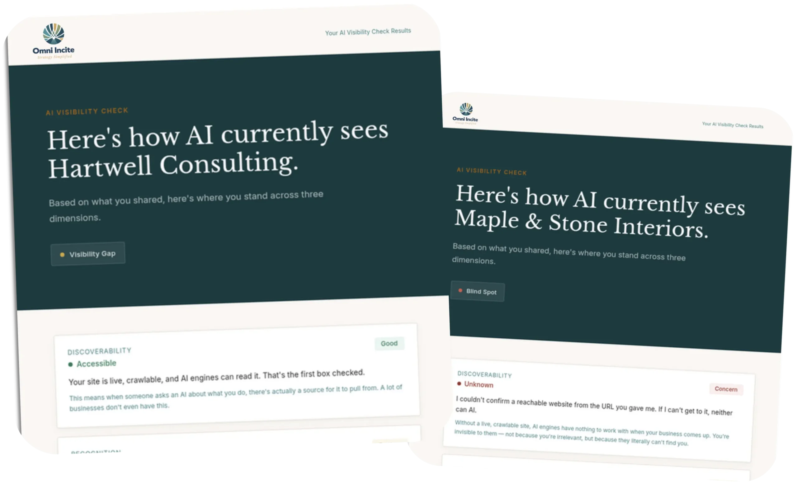 AI visibility report preview: Do you know what AI says about your business? Free Report