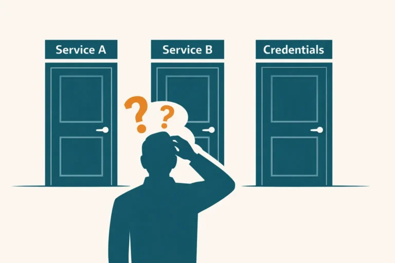 Illustration of conversion focused copy helping buyers choose between similar services