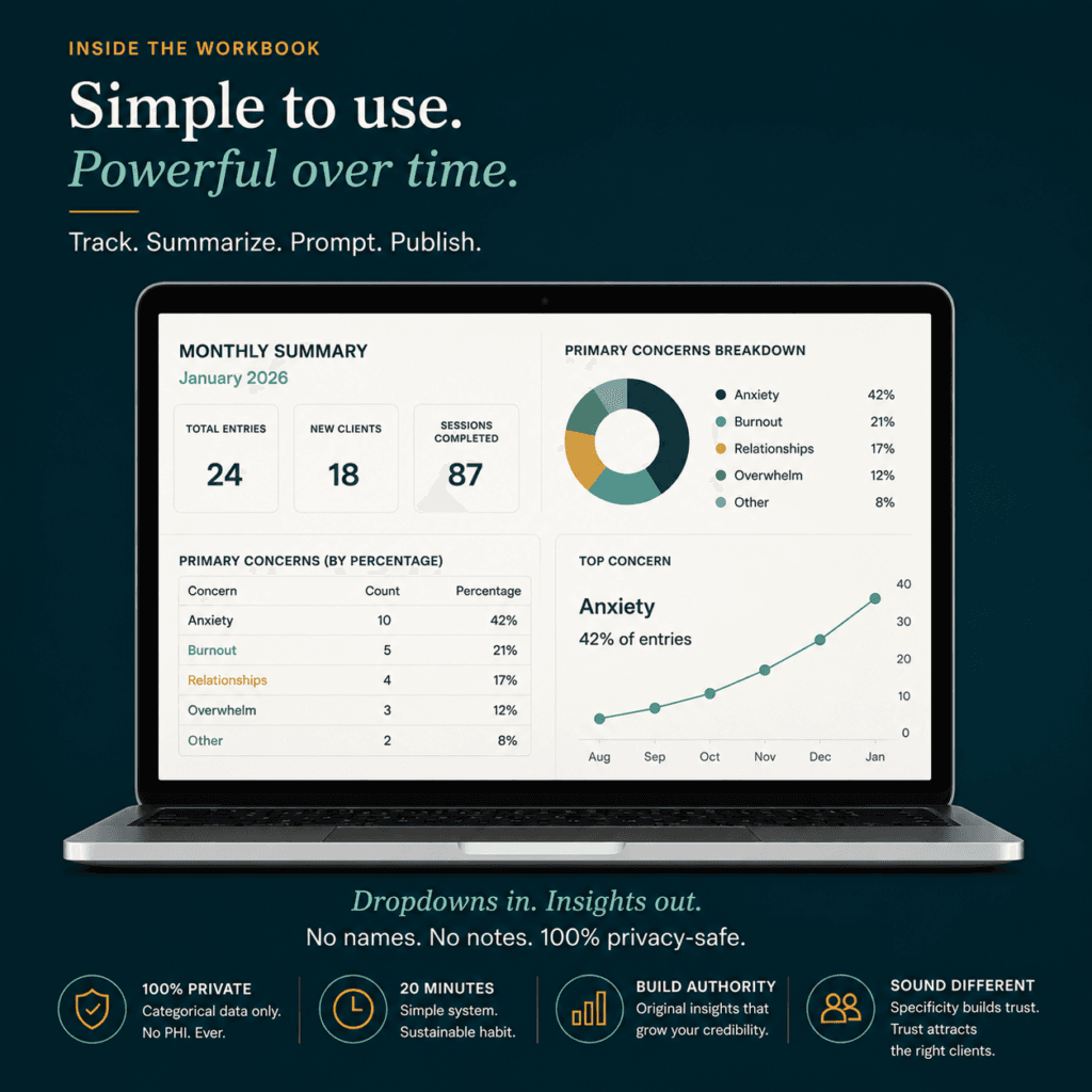 Omni Incite’s method turns anonymized practice data into credible website, newsletter, and profile content therapists can publish with confidence.